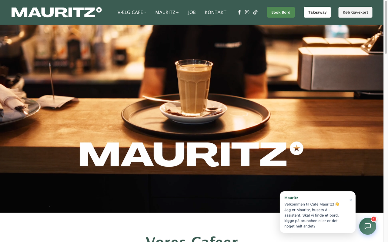 Café Mauritz responsive hjemmeside
